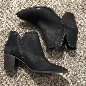 Sole Society Black Ankle Boots with Studded Detail